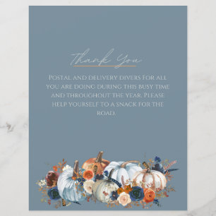 Mail Carrier, Thank You, Sign, Porch Décor, Fall