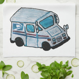 Mail Carrier Vehicle Tea Towel