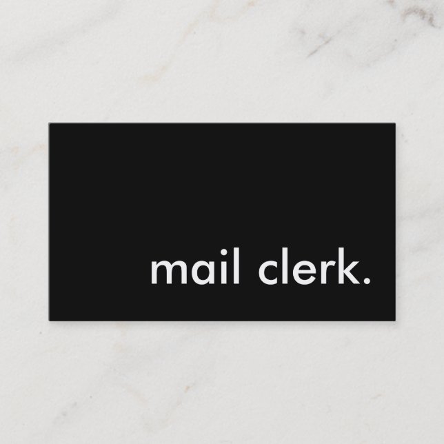 mail clerk. business card (Front)