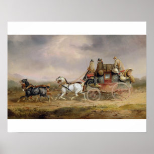 Mail Coaches on the Road: The Louth-London Royal M Poster