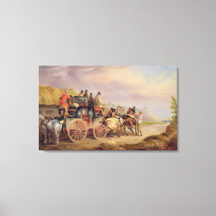 Mail Coaches on the Road: The 'Quicksilver' Devonp Canvas Print