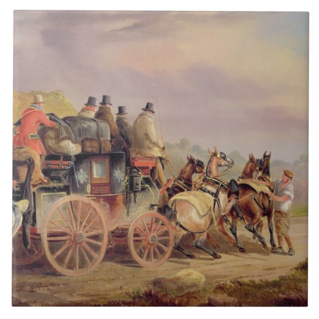 Mail Coaches on the Road: The 'Quicksilver' Devonp Tile (Front)