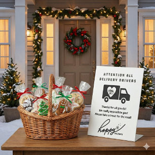 Mail Delivery Christmas Treat Pedestal Sign