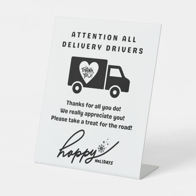 Mail Delivery Christmas Treat Pedestal Sign (Front)