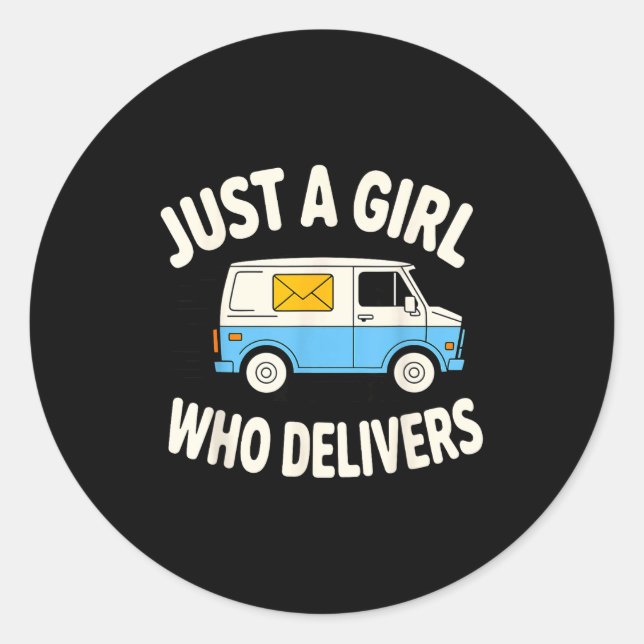 Mail Lady Design For Women Girls Stal Worker Mail  Classic Round Sticker (Front)