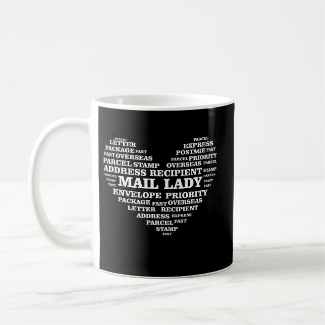 Mail Lady Heart Gift Postal Office Worker Coffee Mug (Left)