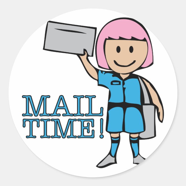 Mail Time Classic Round Sticker (Front)