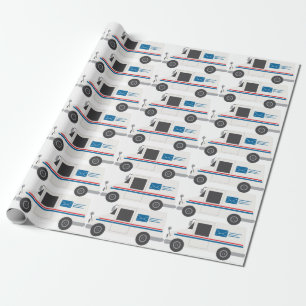 Mail Truck Wrapping Paper
