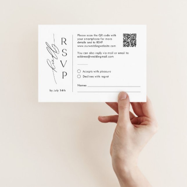 Mailable Minimalist RSVP Card with QR Code (Creator Uploaded)