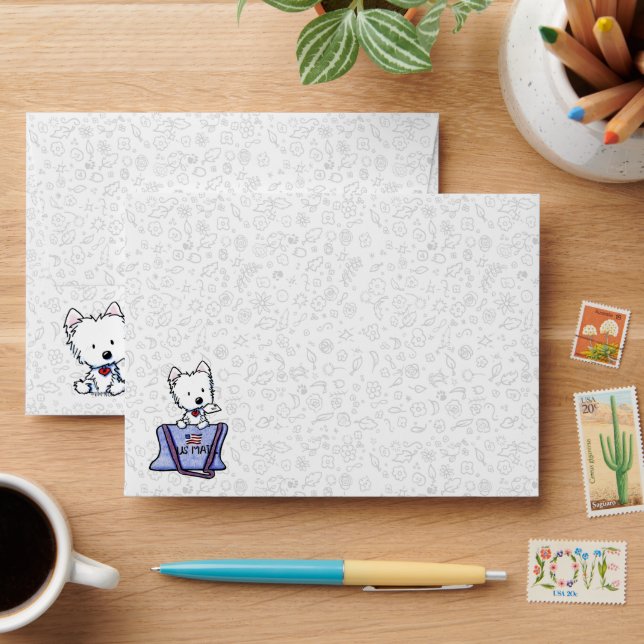 Mailbag Westie KiniArt Envelope (Desk)