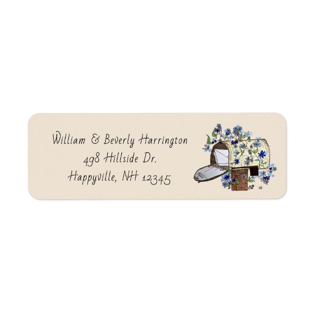 Mailbox Art Skinny White Address Label (Front)