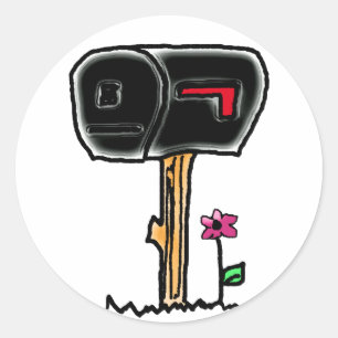 mailbox classic round sticker