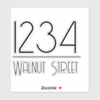 Mailbox Decal Black House Number Street Name