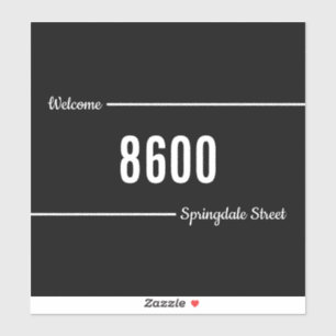 Mailbox Decal Black & White Name/Street Address
