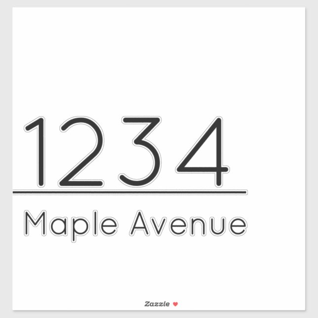 Mailbox Decal White Black House Number Street Name (Sheet)