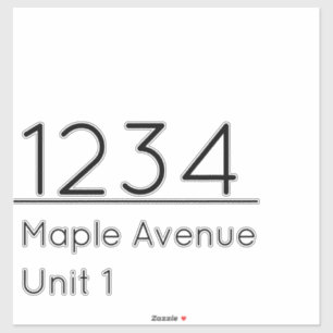 Mailbox Decal White Black House Number Street Unit