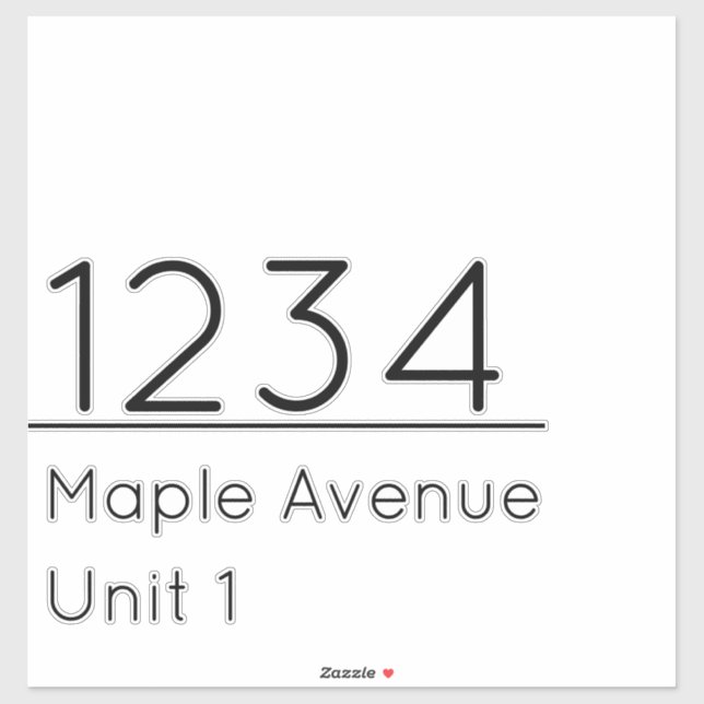 Mailbox Decal White Black House Number Street Unit (Sheet)