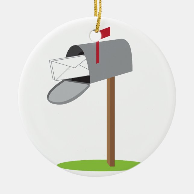 Mailbox & Letter Ceramic Tree Decoration (Front)