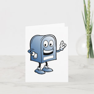 Mailbox Mascot Happy Blue Postal Character  Card