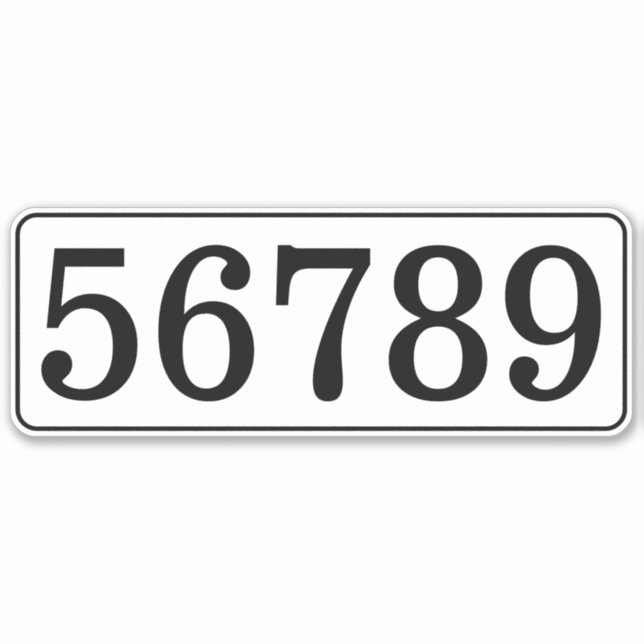 Mailbox number template vinyl sticker (Front)