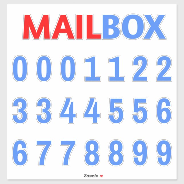 Mailbox Numbers - Simple  (Sheet)
