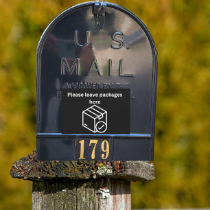 Mailbox Parcel Sticker Black Background