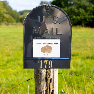 Mailbox Parcel Sticker WHITE Background