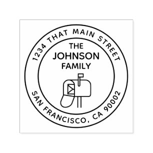 Mailbox, Return Address, Round Self-inking Stamp