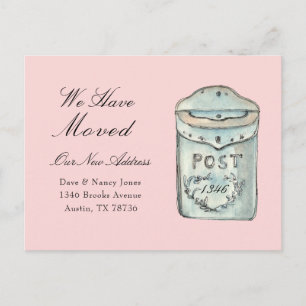 Mailbox watercolor New Home Moving Postcard