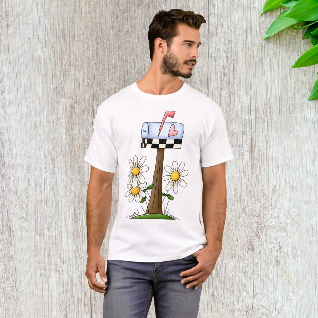 Mailbox with Daisies and Heart Flag Country Garden T-Shirt (Creator Uploaded)