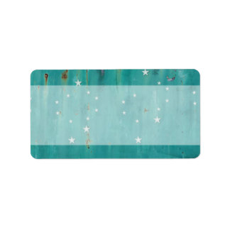 Mailing Add Shenandoah Wood Rusted Turquoise Stars Label