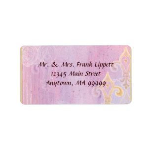 Mailing Labels - Fleur di Lys Damask 2 Blue