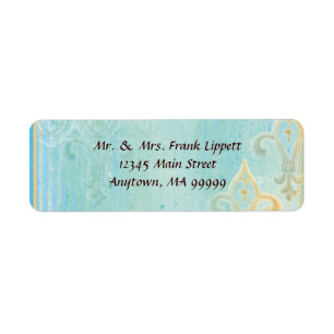 Mailing Labels - Fleur di Lys Damask 2 Blue