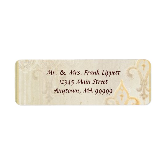 Mailing Labels - Fleur di Lys Damask 2 Cream
