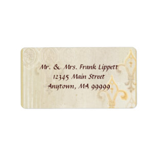 Mailing Labels - Fleur di Lys Damask 2 Cream