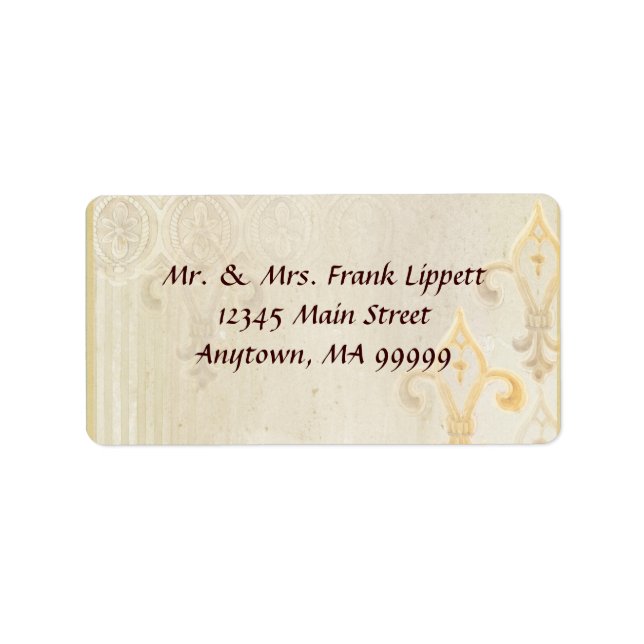 Mailing Labels - Fleur di Lys Damask 2 Cream (Front)