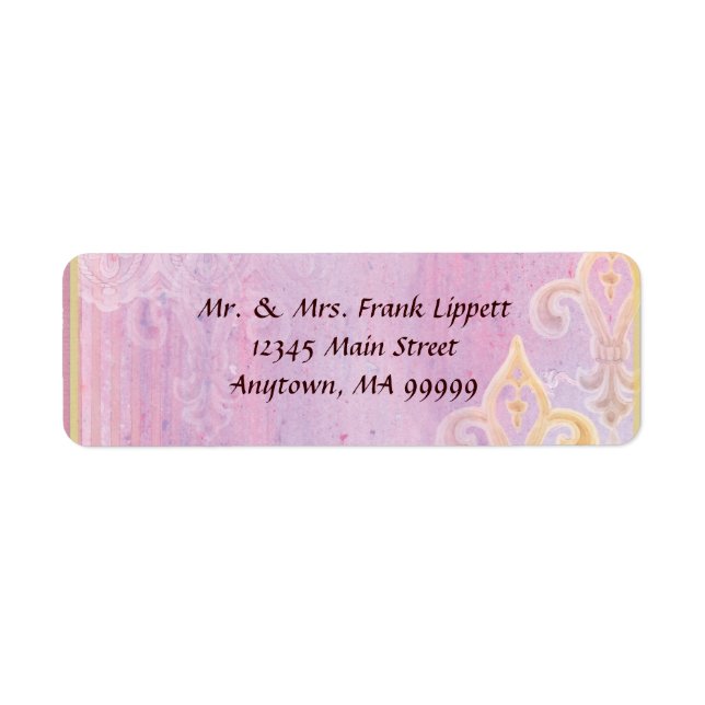 Mailing Labels - Fleur di Lys Damask 2 Lilac (Front)