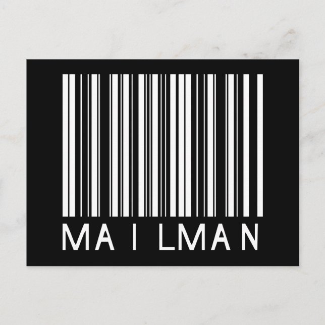 Mailman Bar Code Postcard (Front)