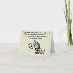Mailman Bit By Dog Postal Workers Day Card    