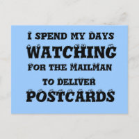 mailman Delivering Postcards - Funny Eyes Postcard