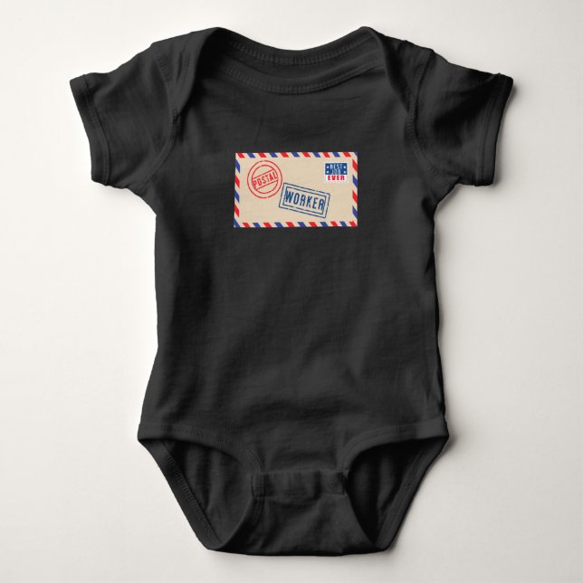 Mailman Postal Worker Mail Envelope Baby Bodysuit (Front)