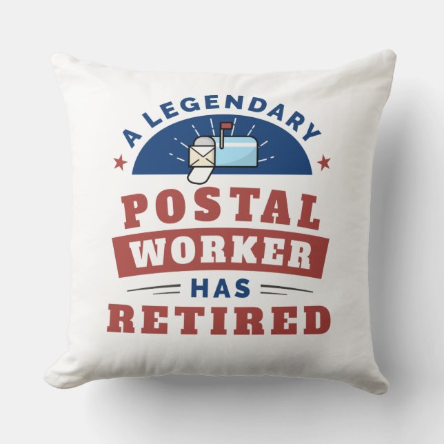 Mailman Retirement Pensioner Postal Worker Cushion (Front)