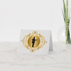 Mailman Silhouette in Victorian Frame Card