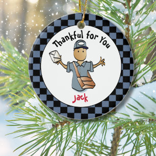 Mailman Thank You Gift - Postal Worker Keepsake    Ceramic Tree Decoration