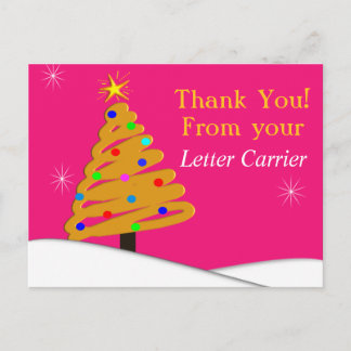 Mailman THANK YOU POSTCARDS Pink