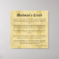 Mailman's Creed Letter Carrier Retirement Gift