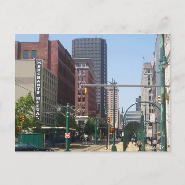 Main and Swan Streets Postcard (Front)