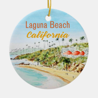 Main Beach Laguna Beach California Ceramic Tree Decoration