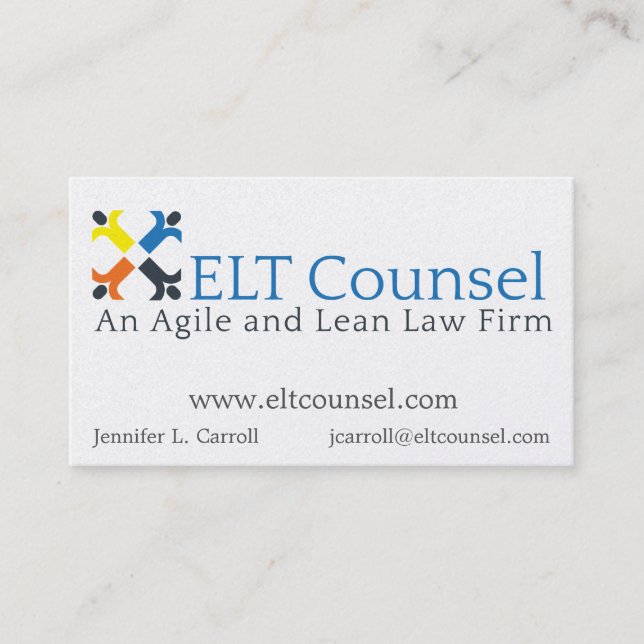 Main business card for ELT Counsel (Front)