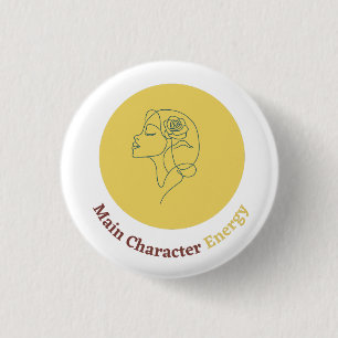 main character energy 3 cm round badge